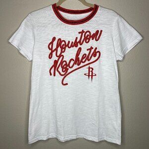 G-III 4Her Houston Rockets White Space Dye 3-D Short Sleeve Large Tee Shirt